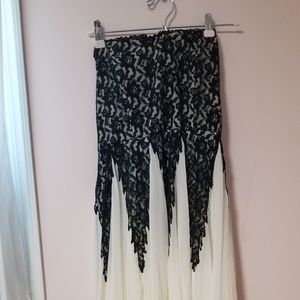 White Dress/Gown with Black Lace by Free People